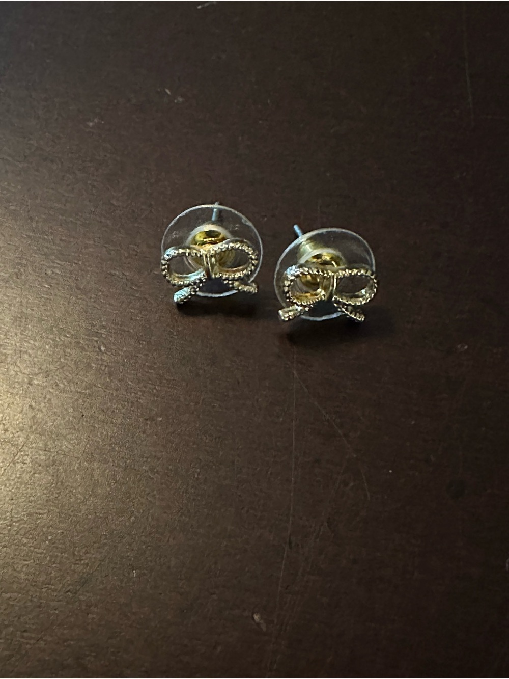 Bow Knot Stud Earrings - Gold Tone